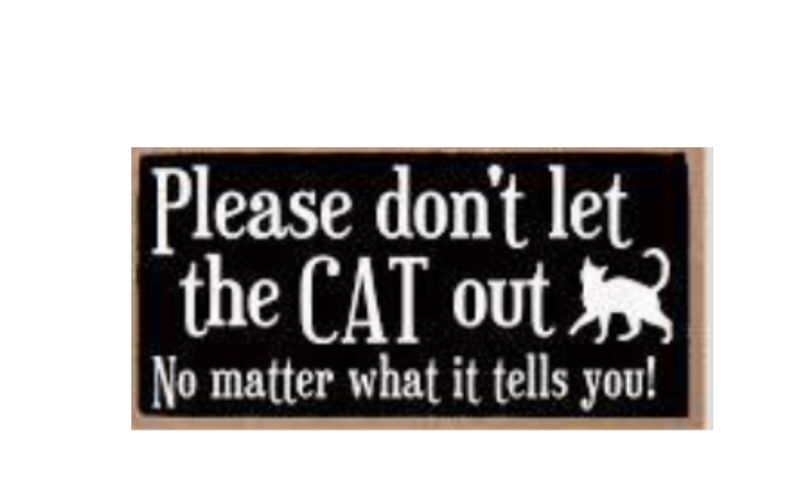 "Please Don't Let The Cat Out" Cat Sign
