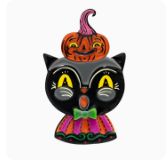 Black Cat With Kinny Brooch