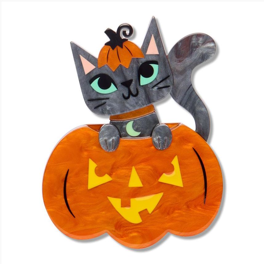 Cat O'Lantern Brooch by Erstwilder