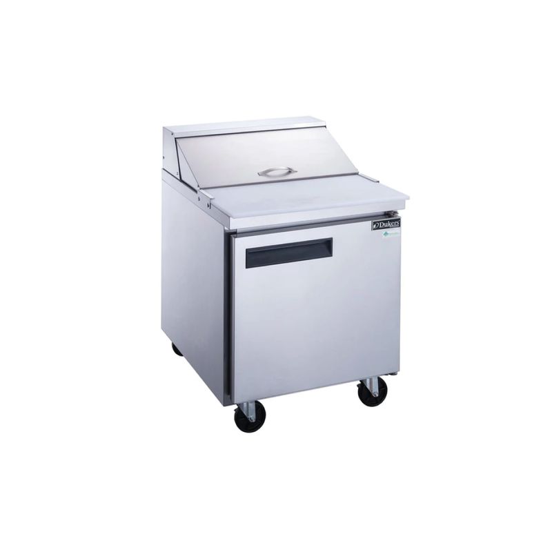 DSP29-8-S1 1-Door Commercial Food Prep Table Refrigerator in Stainless Steel