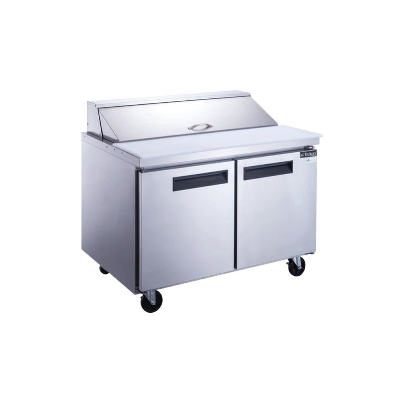 DSP48-12-S2 2-Door Commercial Food Prep Table Refrigerator in Stainless Steel