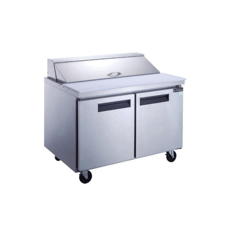DSP60-16-S2 2-Door Commercial Food Prep Table Refrigerator in Stainless Steel