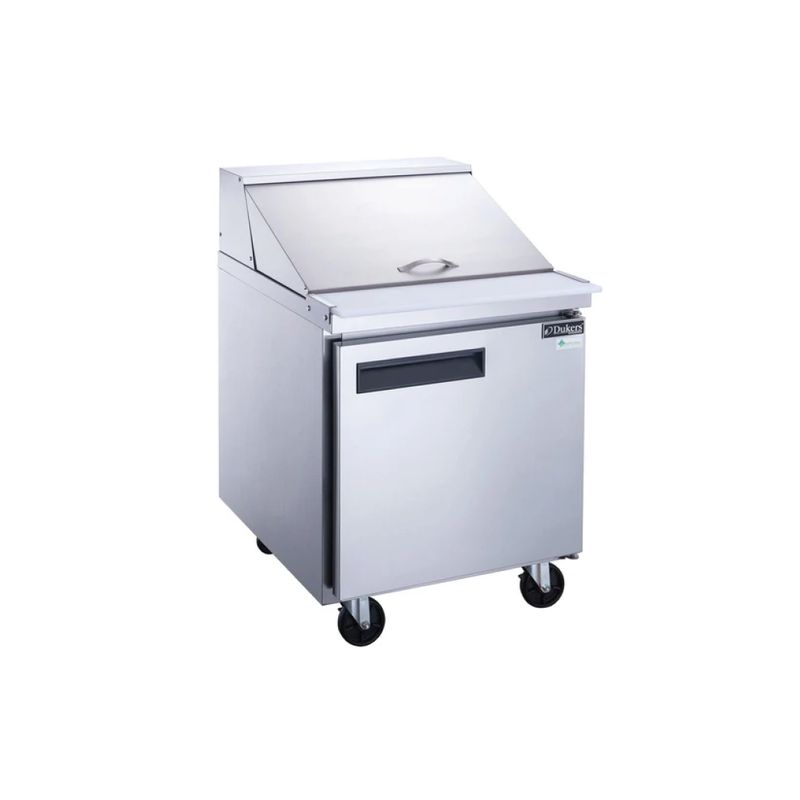 DSP29-12M-S1 1-Door Commercial Food Prep Table Refrigerator in Stainless Steel with Mega Top