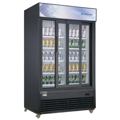DSM-40SR Commercial Glass Sliding 2-Door Merchandiser Refrigerator in Black