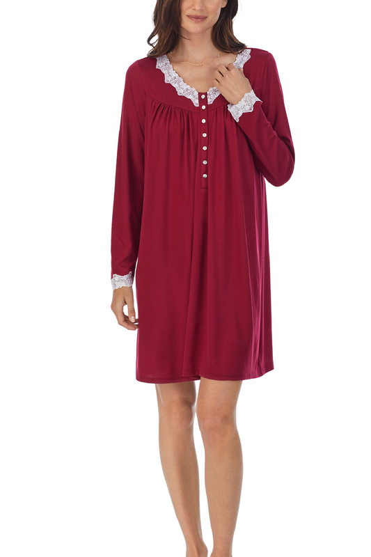 Berry Dream Sweater Knit Short Nightgown