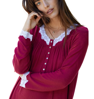 Berry Dream Sweater Knit Short Nightgown