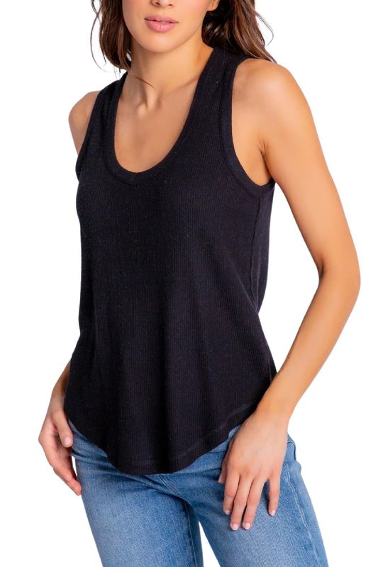 Textured Basics Tank, Color: Black, Size: MEDIUM