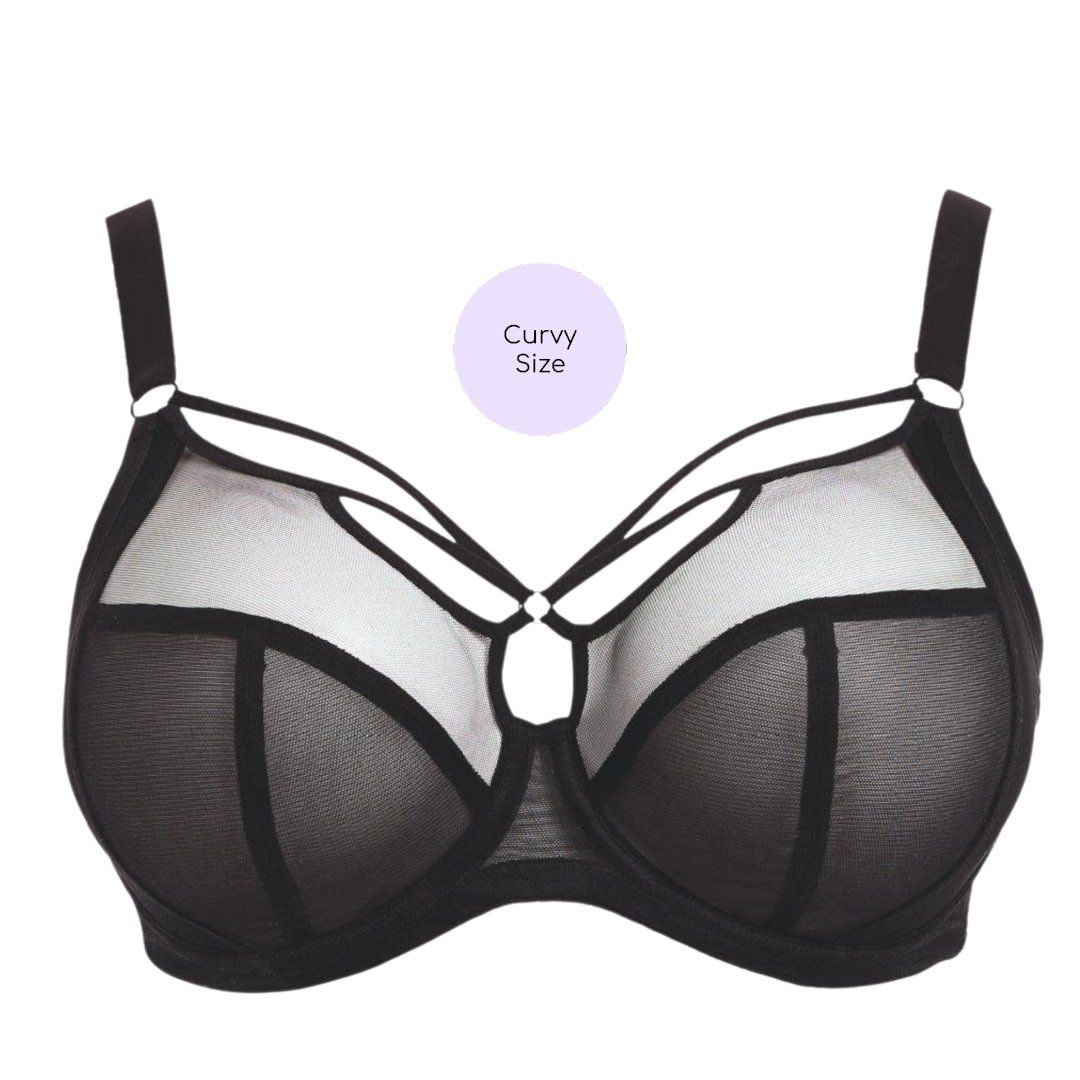 Sachi Plunge Strappy Bra, Color: BLACK, Size: 34GG (J)