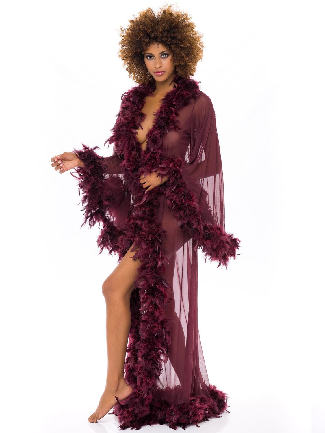 Tempest Sheer Marabou Robe