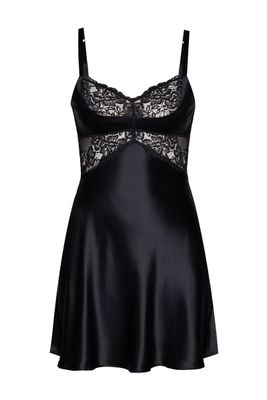 NKiMODE Morgan Silk Cradle Bust Black Chemise