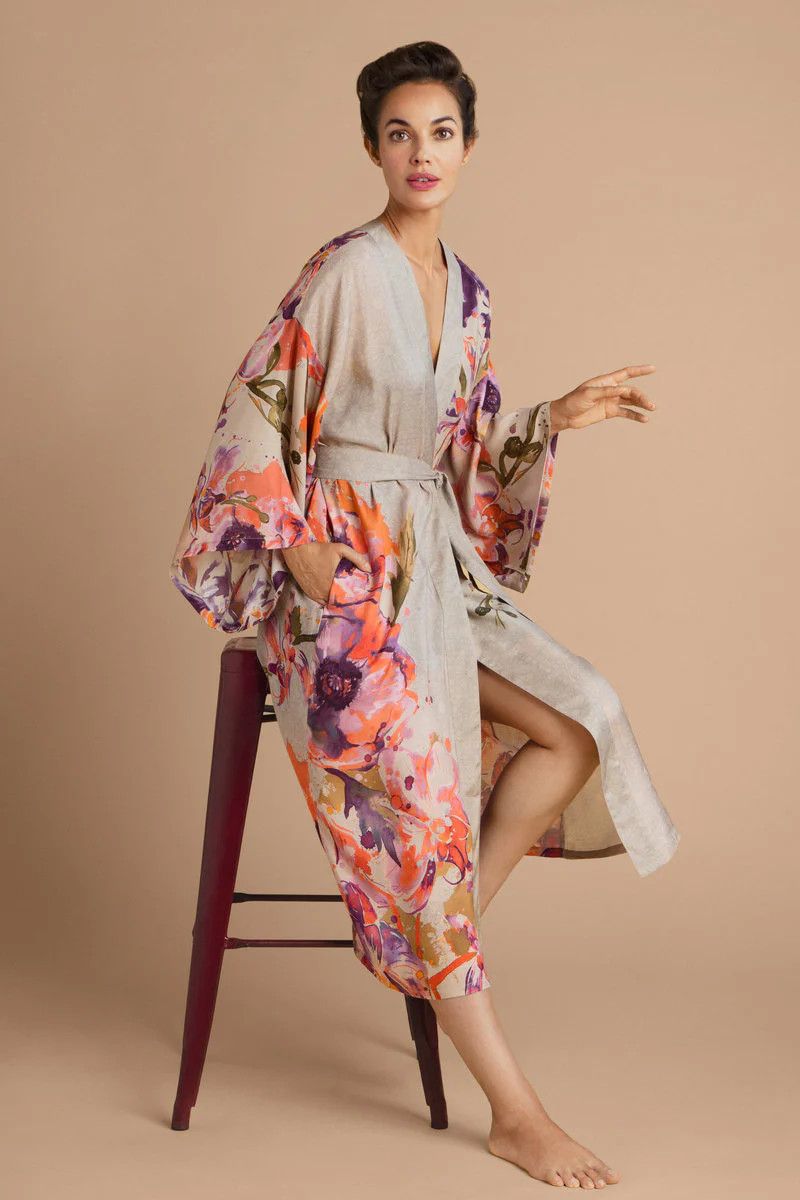 Modal Kimono Gown COCONUT O/S