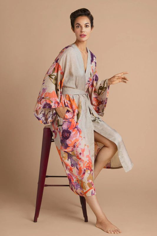 Modal Kimono Gown COCONUT O/S