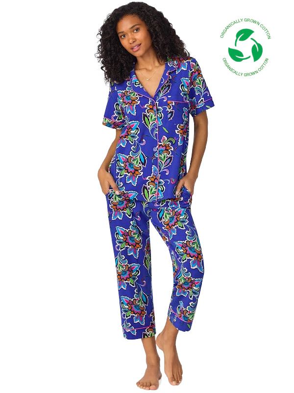 Organic Cotton Paisley Flower Crop PJ Set