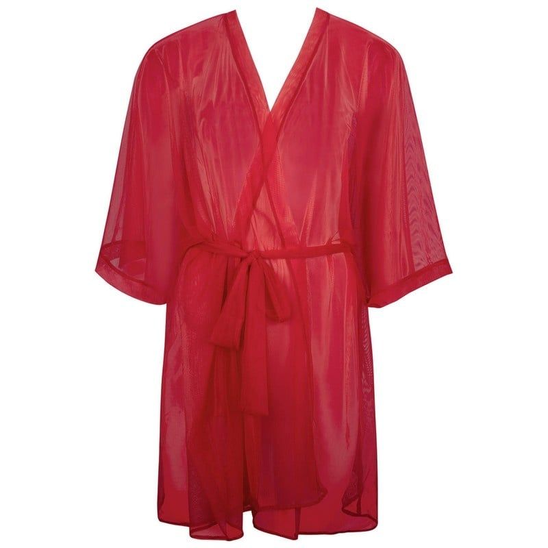 Eblouissant Eros Tulle Kimono, COLOUR: RED, SIZE: O/S