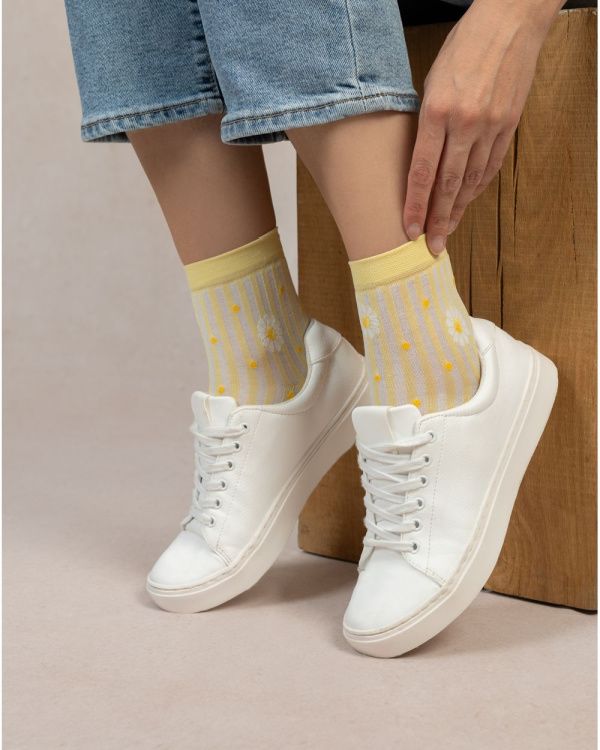 Daisy Cotton &amp; Stripes Ankle Socks