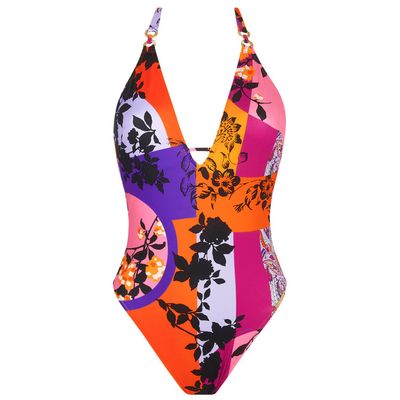 Magic Sakura 1 Piece Plunge Swimsuit