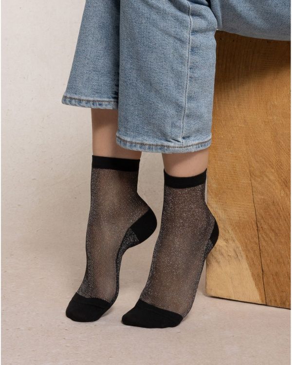 Sheer Shiny Ankle Socks
