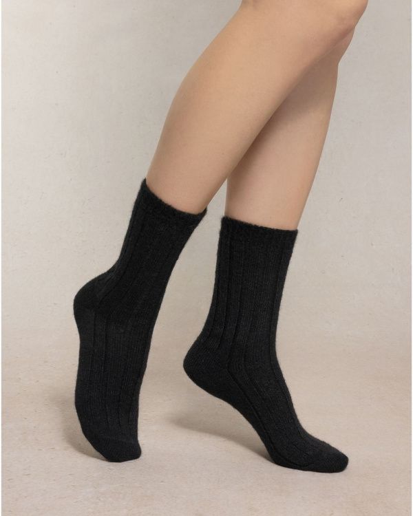 Alpaca &amp; Wool Ribbed  Socks