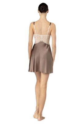 NKiMODE Morgan Silk Cradle Bust Mochaccino Chemise