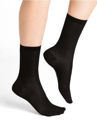 Silk Black Socks   O/S