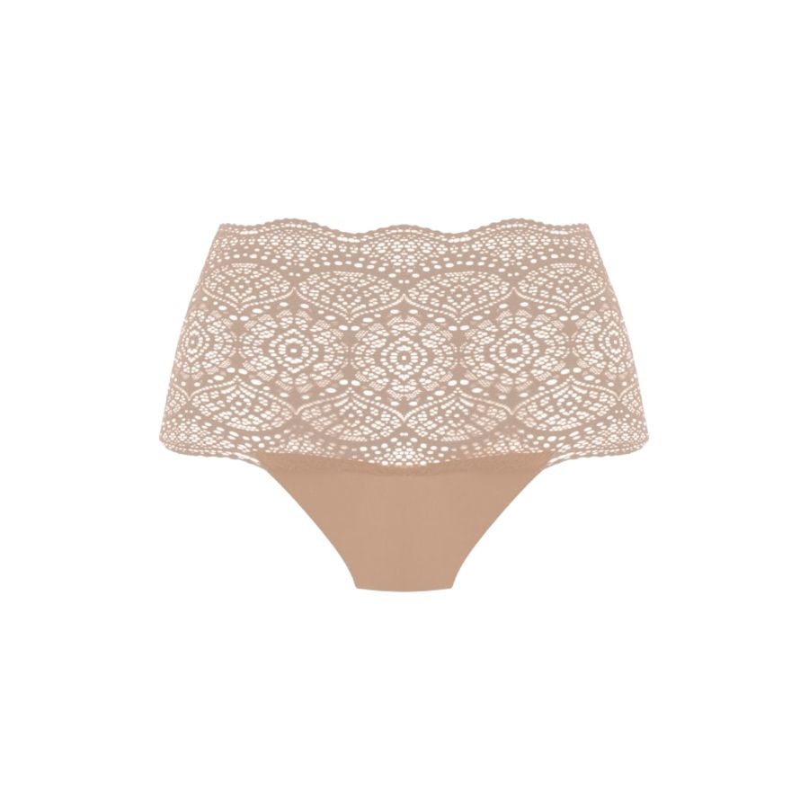 Lace Ease Invisible Stretch Brief, COLOUR: BEIGE, SIZE: OSFM
