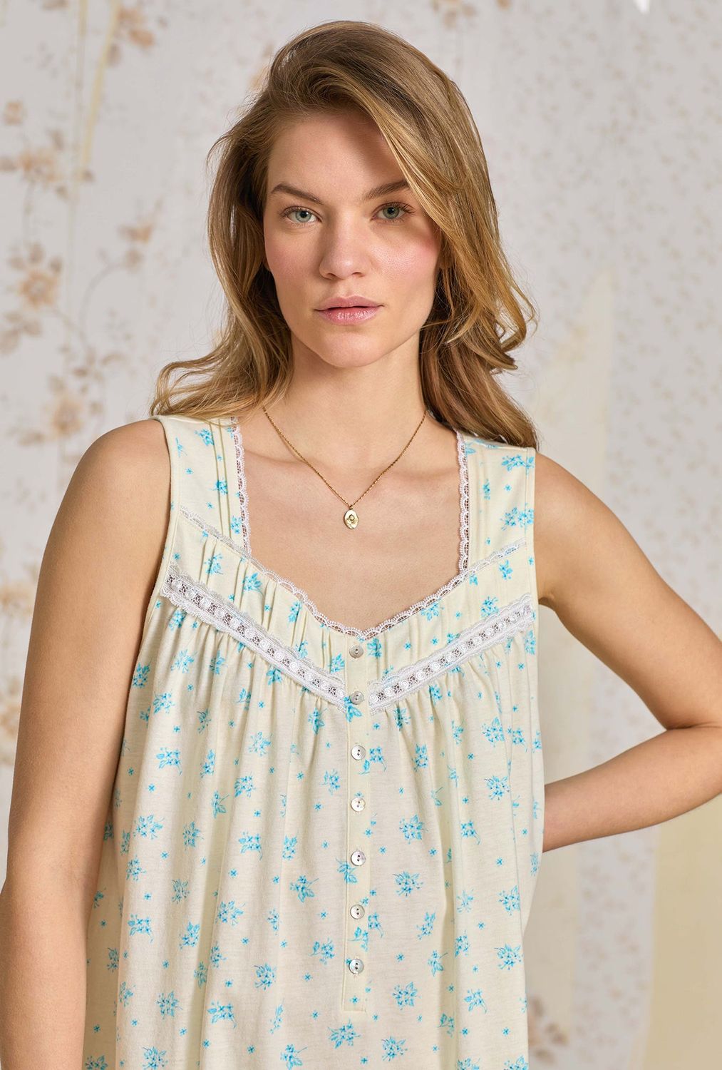 Eileen West Cammomile Sky Knit Chemise