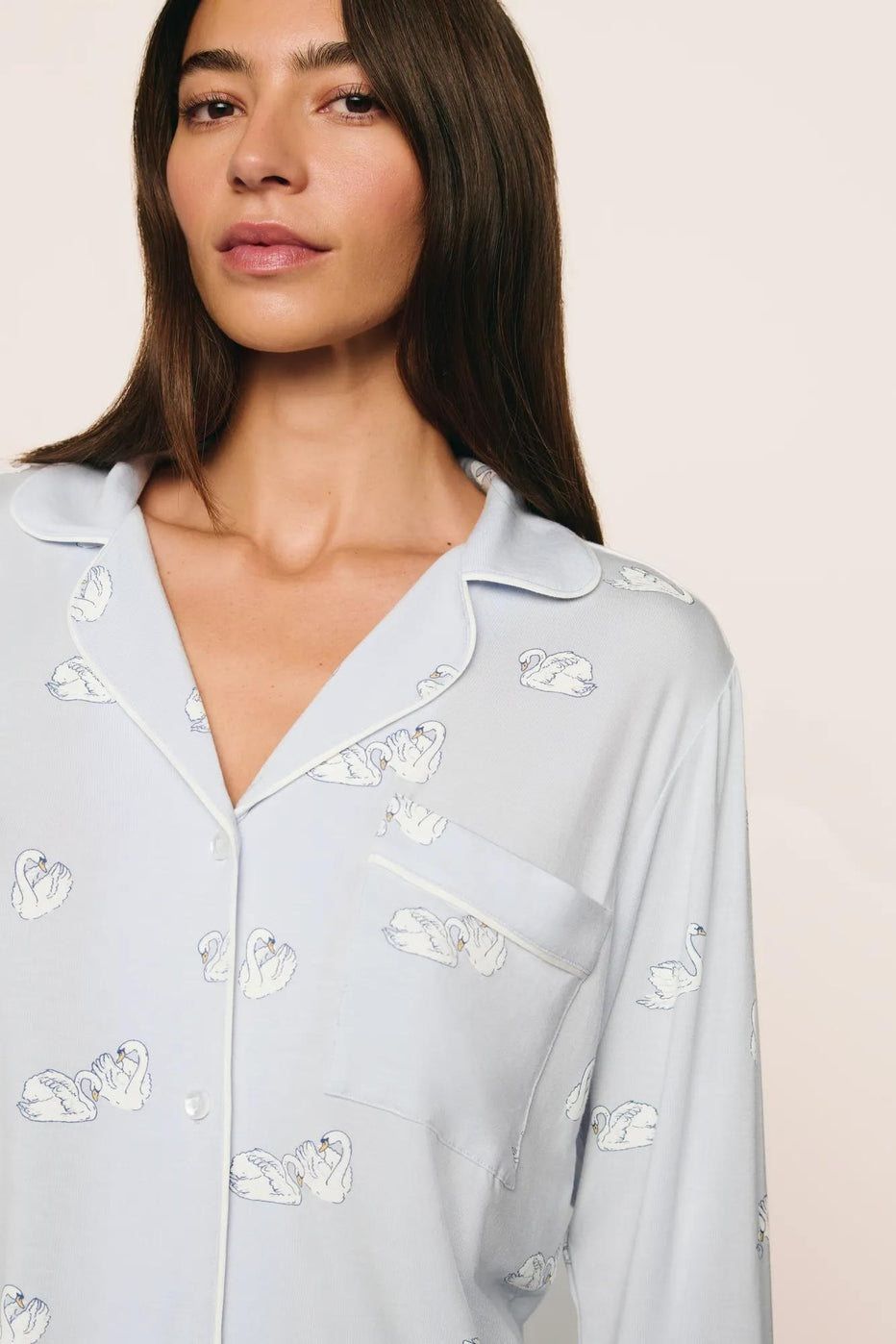 Eberjey Gisele Modal SWANS Long PJ Set