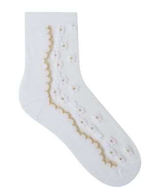 Daisy Cotton &amp; Sheer Ankle Socks