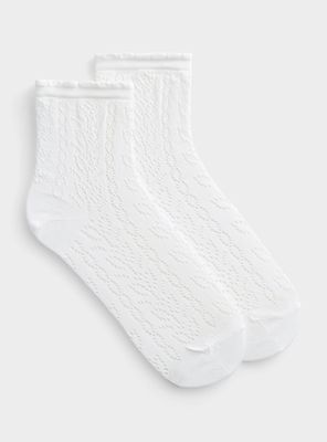 Cotton Openwork Ankle Socks