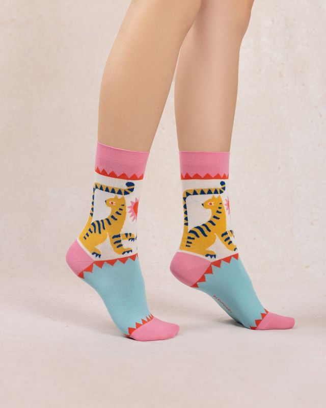 Pink Tiger Cotton Socks