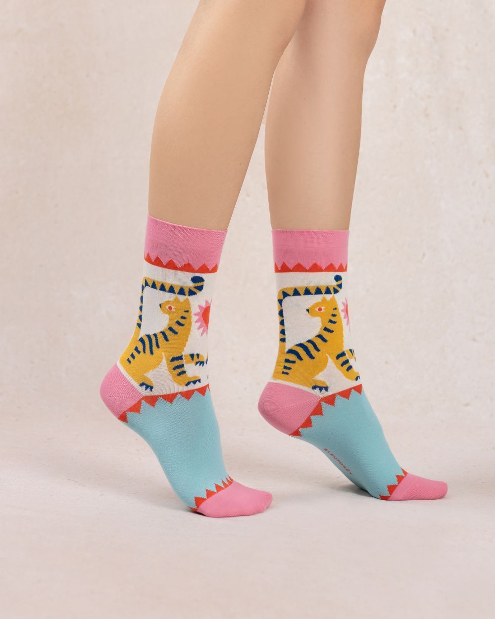 Pink Tiger Cotton Socks, COLOUR: TIGER, SIZE: O/S