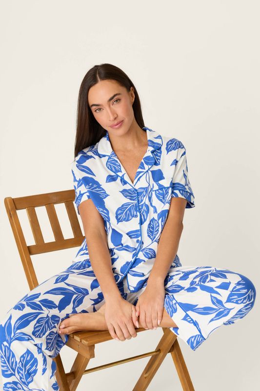 Whimsy Sapphire Garden Cropped PJ Set Whimsy Sapphire Garden Cropped PJ Set