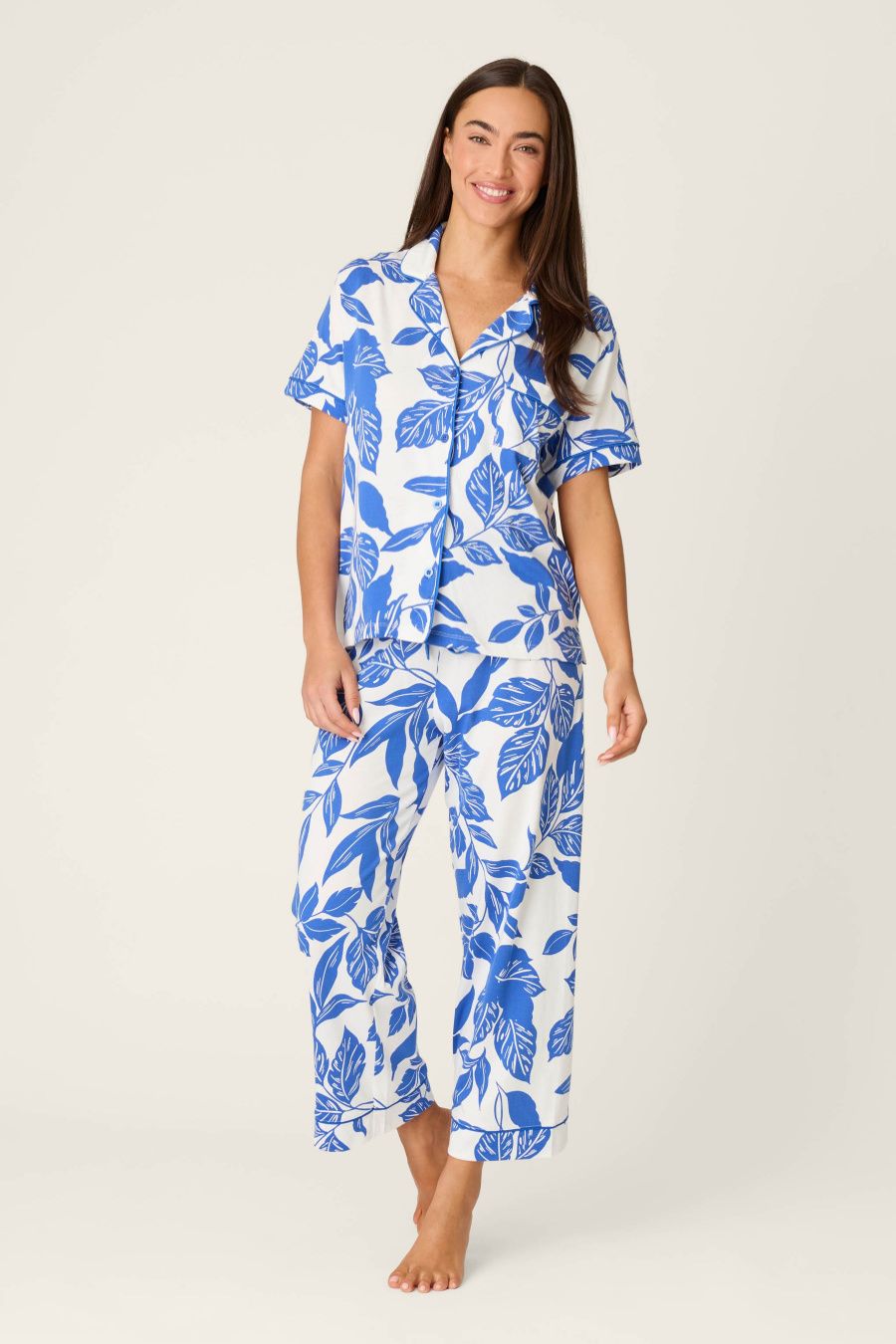 PJ Salvage Whimsy Sapphire Garden Cropped PJ Set