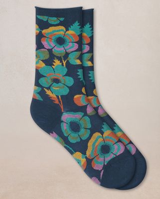 Bleuforet Velvety Floral Socks