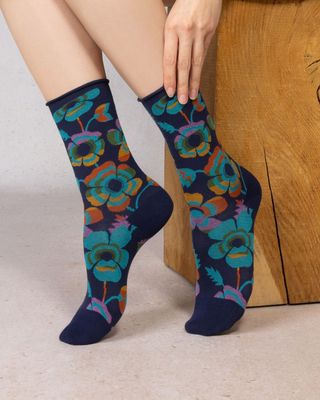 Bleuforet Velvety Floral Socks Bleuforet Velvety Floral Socks