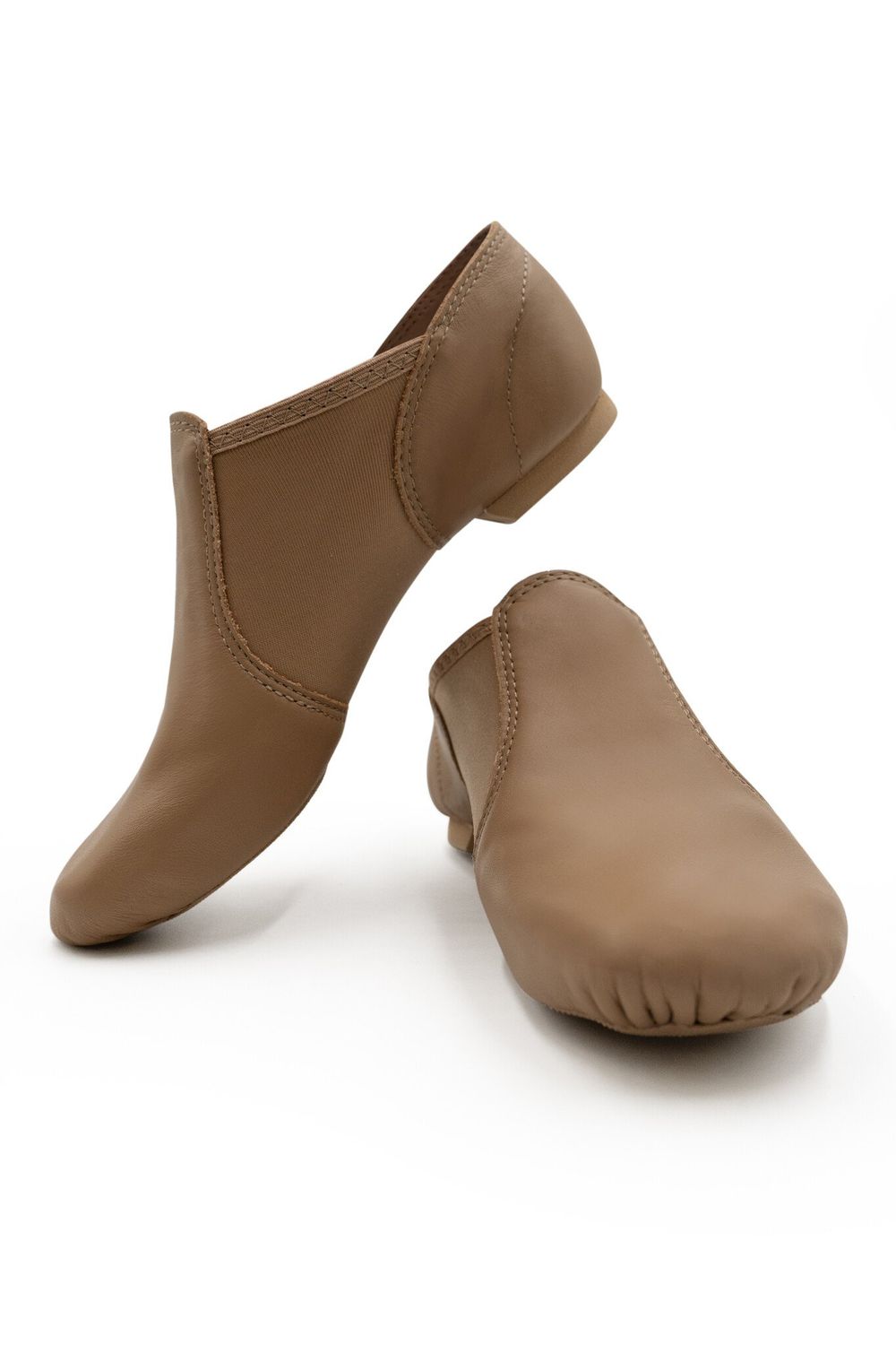 EJ2 Adult Leather Slip-On Jazz Shoe, Color: Caramel, Size: 8, Width: M