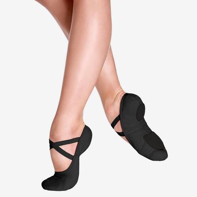 SD18 Bali Adult Canvas Split-Sole Ballet Shoe, Color: Black, Size: 12, Width: C