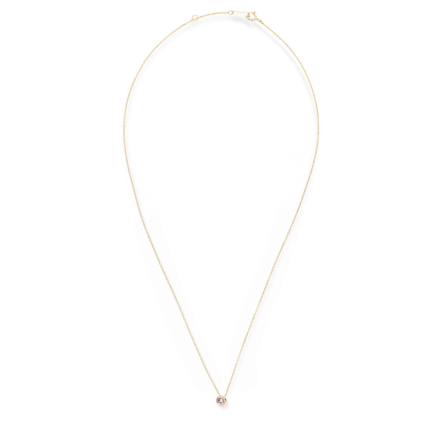 SWBN01APR-Y-  Birthstone 14K Collier April Mountain Crystal