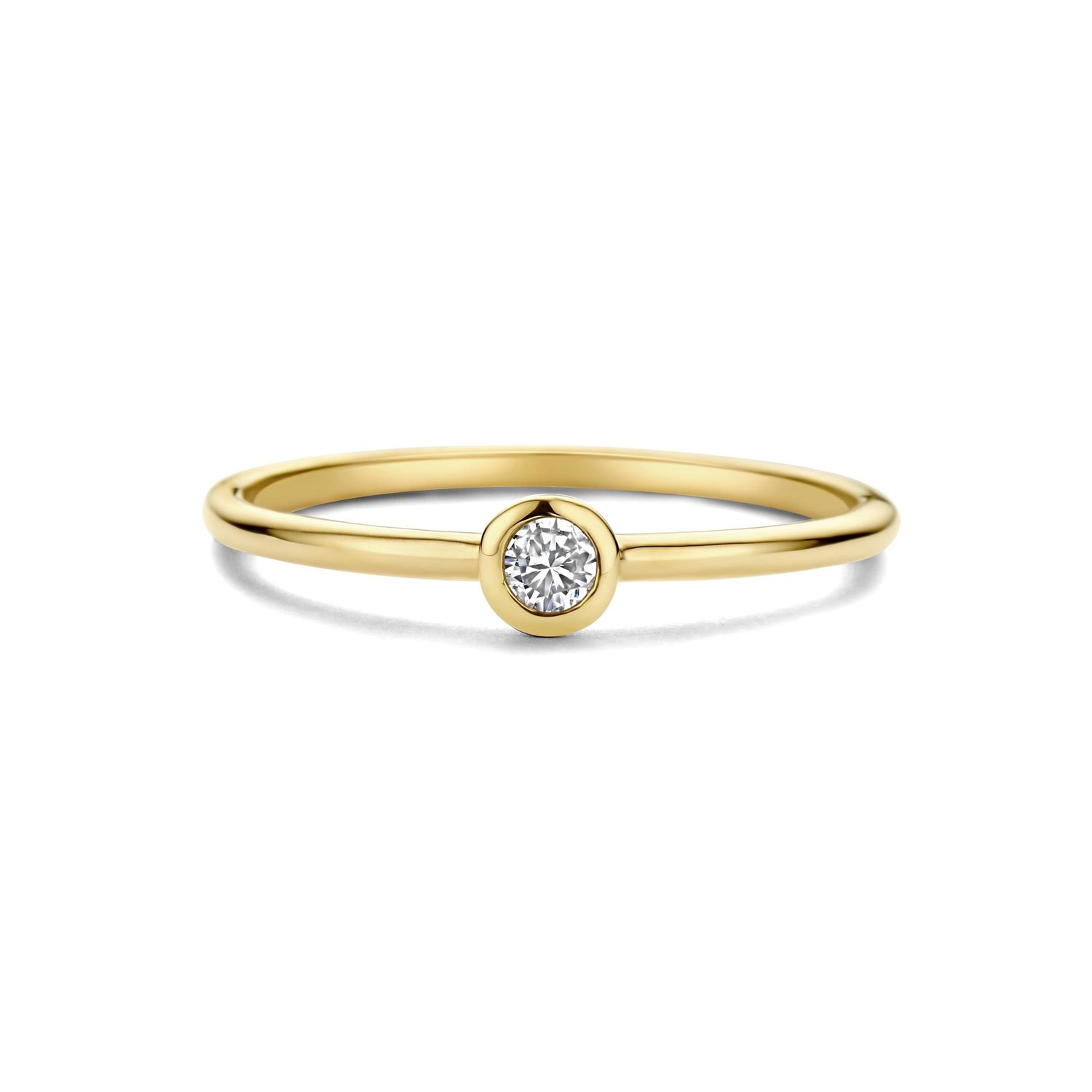 SWBR01APR-Y-54 - Birthstone 14K Ring April Mountain Crystal