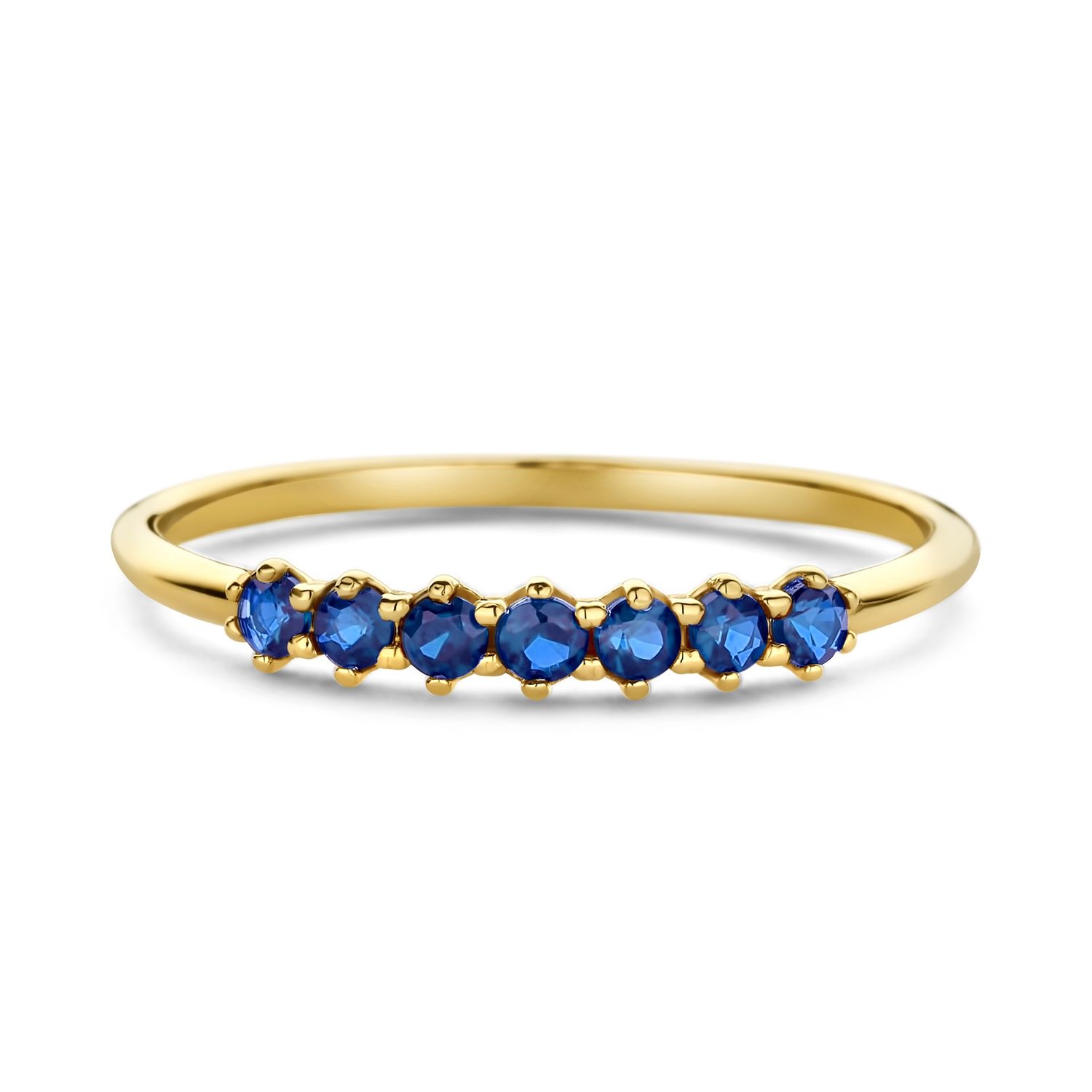 SWBR10318-Y15-54 - Gemstone Happiness 14K Ring Sapphire