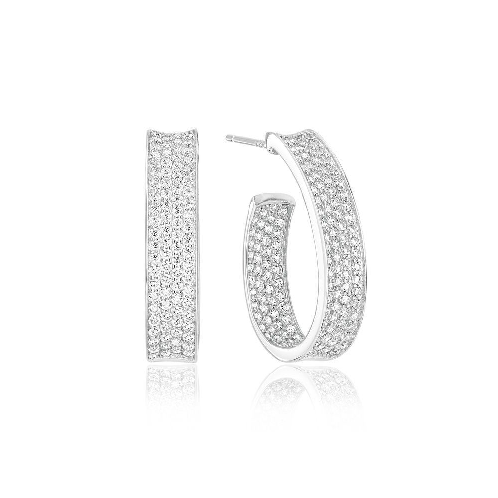 SJ-E2390-CZ - Fellline Concavo Earrings