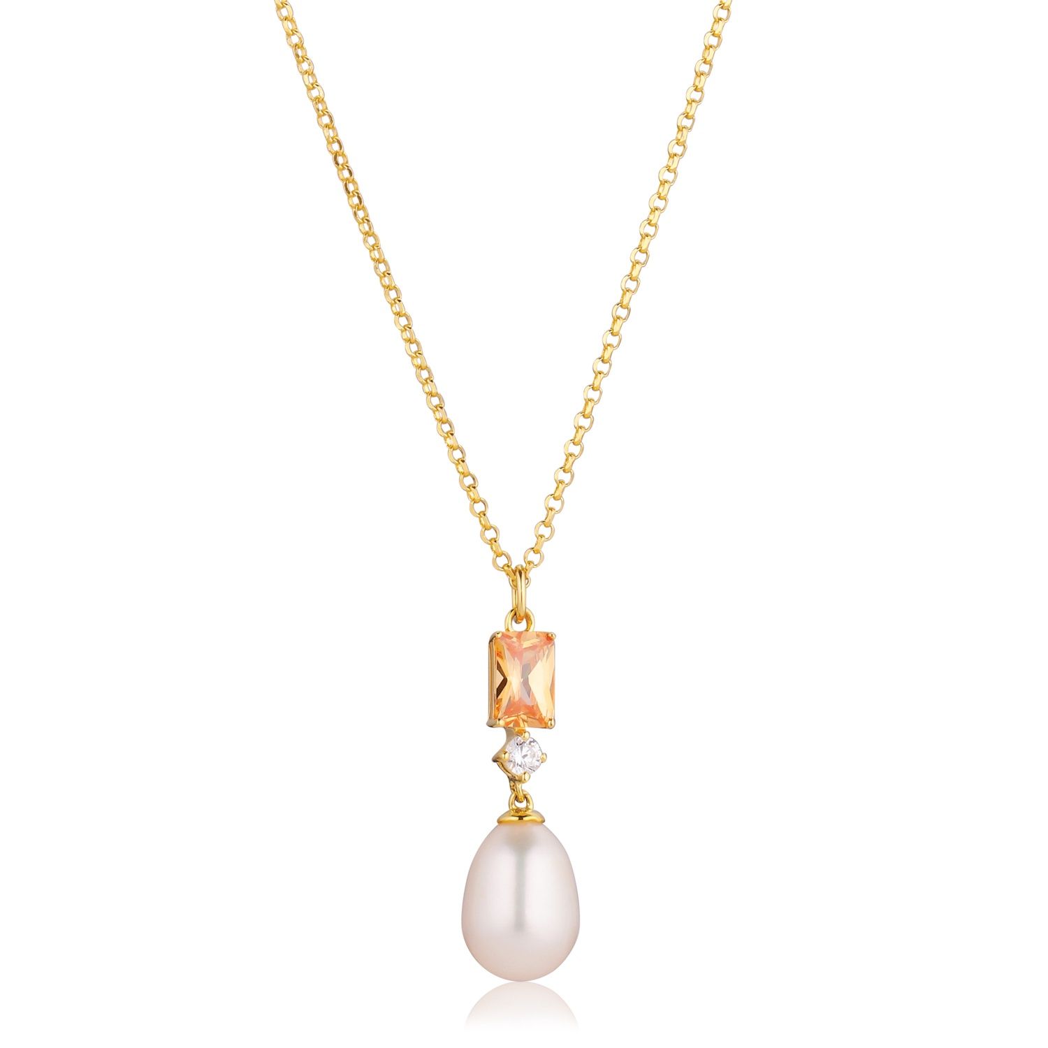 SJ-N12381-PCH-YG - Galantina Necklace