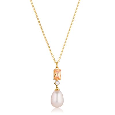 SJ-N12381-PCH-YG - Galantina Necklace