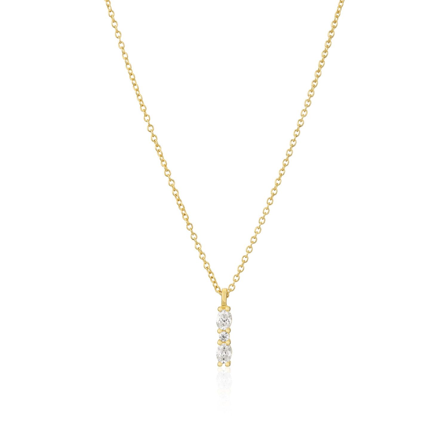 SJ-N2414-CZ-YG -Ellera Ovale Piccolo Necklace