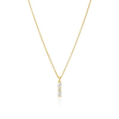 SJ-N2414-CZ-YG -Ellera Ovale Piccolo Necklace