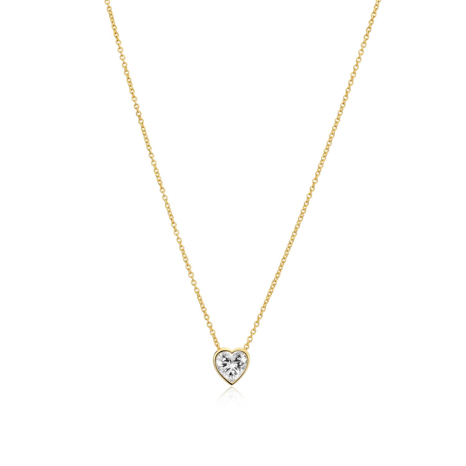 SJ-N2492-CZ-YG - Amorino Necklace With Zirconia