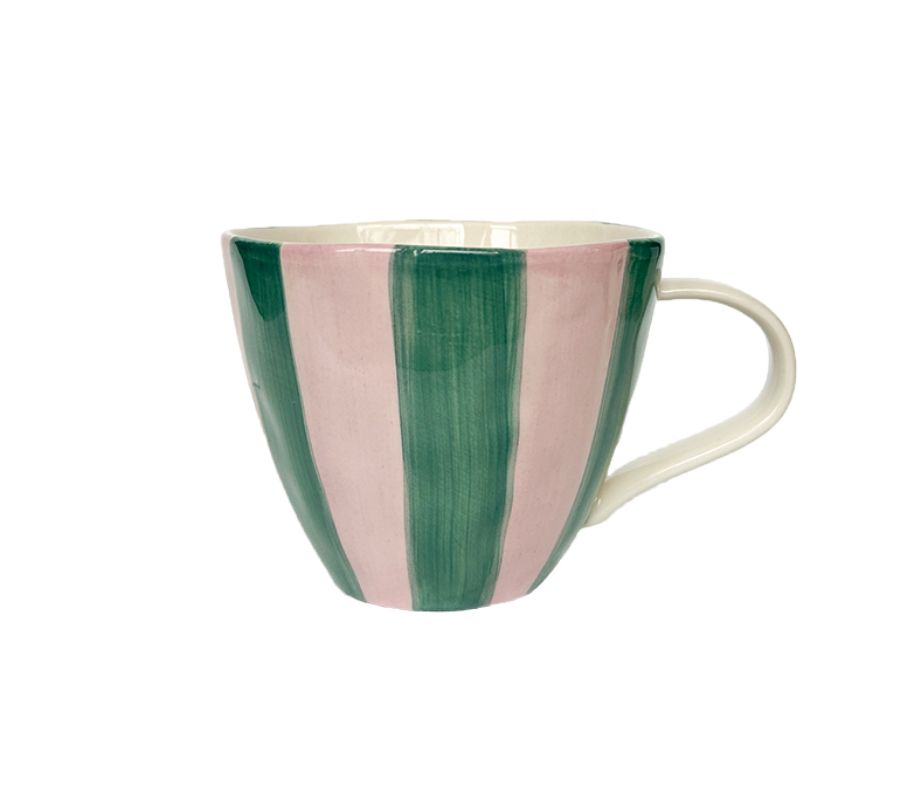Striped Mug Purple Green