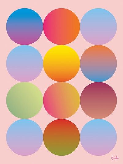 Gradient circles - 35 x 50 cm