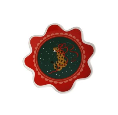 Serving Plate Leopard and Bow