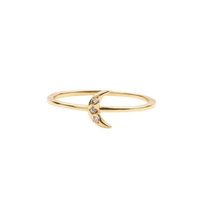 Jolie Ring Goldplated Sterling Silver Tiny Moon